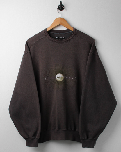 90s Nike Charcoal Graphic Heavyweight Sweatshirt (M)