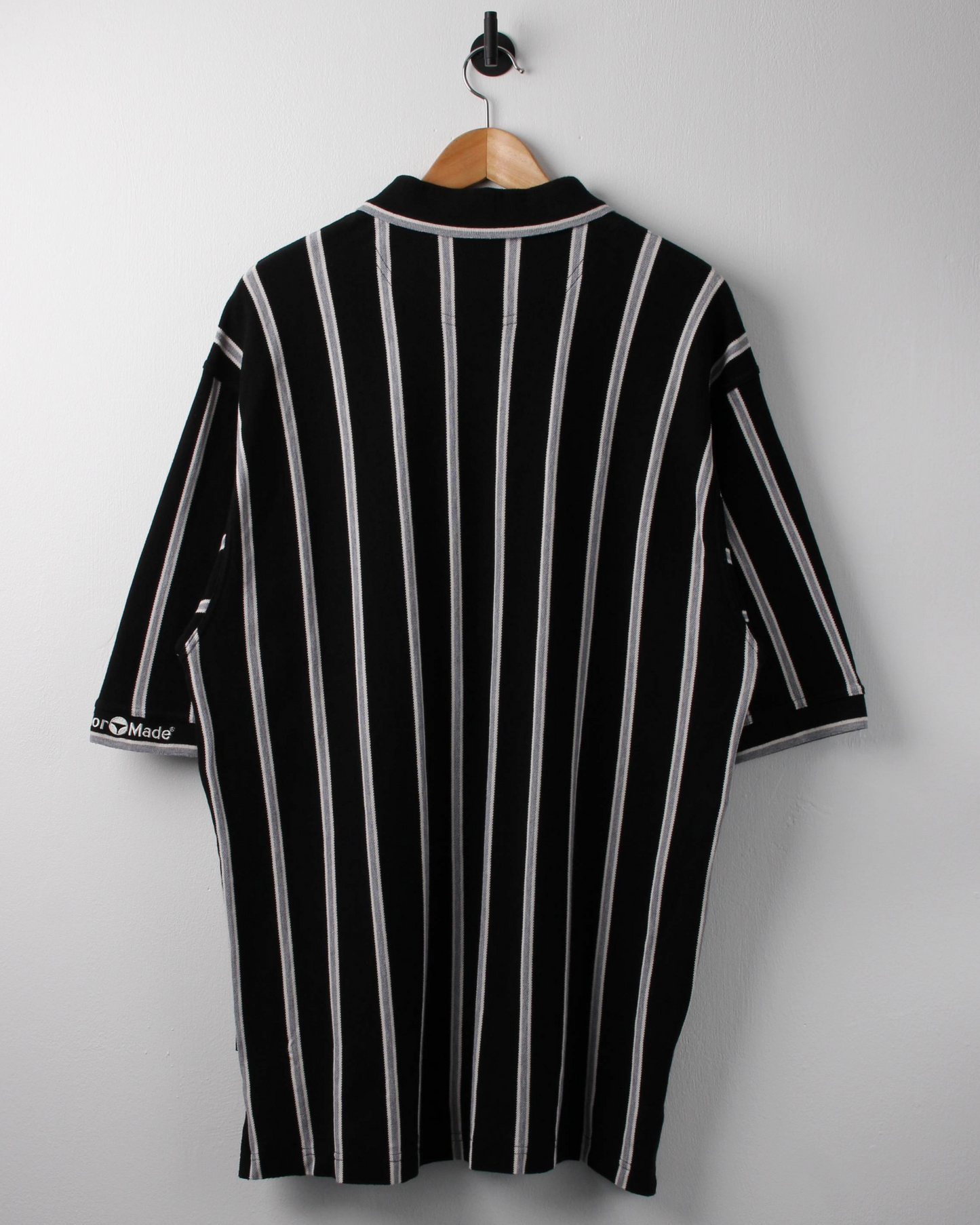 90s TaylorMade Black Vertical Striped Polo (XL)