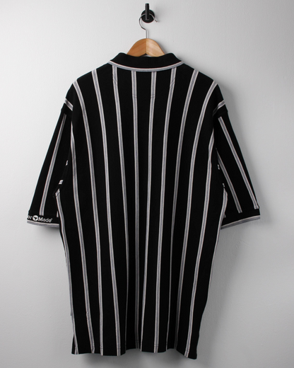90s TaylorMade Black Vertical Striped Polo (XL)