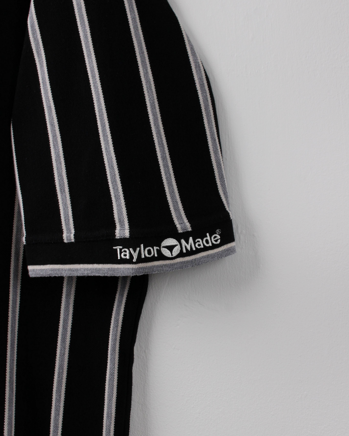 90s TaylorMade Black Vertical Striped Polo (XL)
