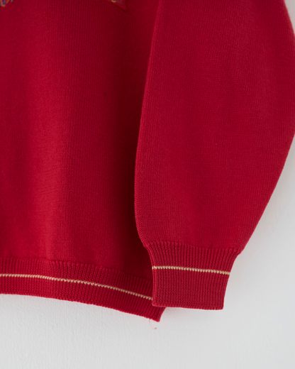 90s Pringle Women’s Rose Graphic Knit (S)