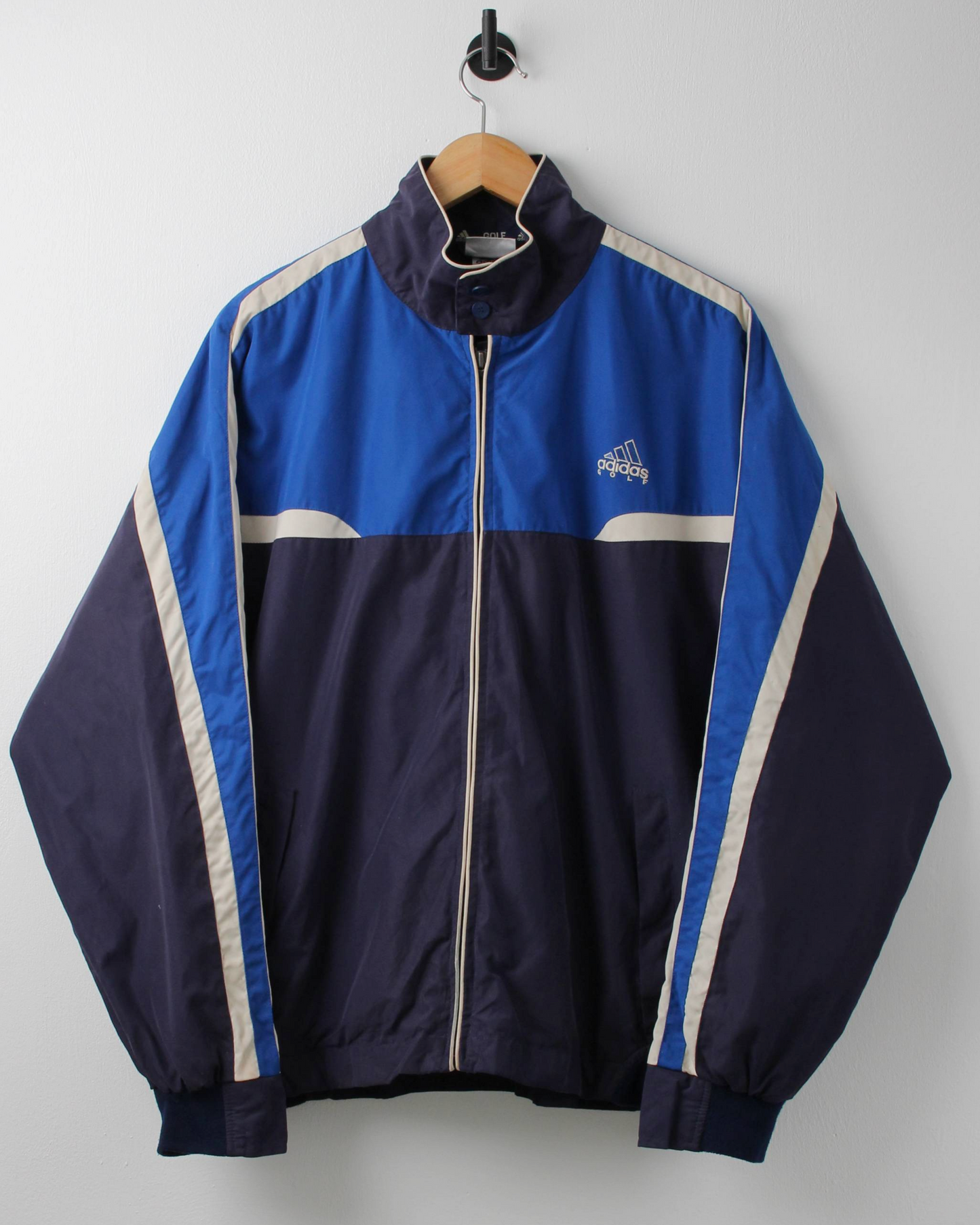 90s Adidas Blue Full Zip Heavyweight Jacket (M)