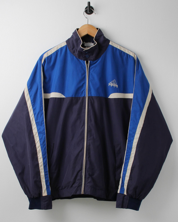 90s Adidas Blue Full Zip Heavyweight Jacket (M)