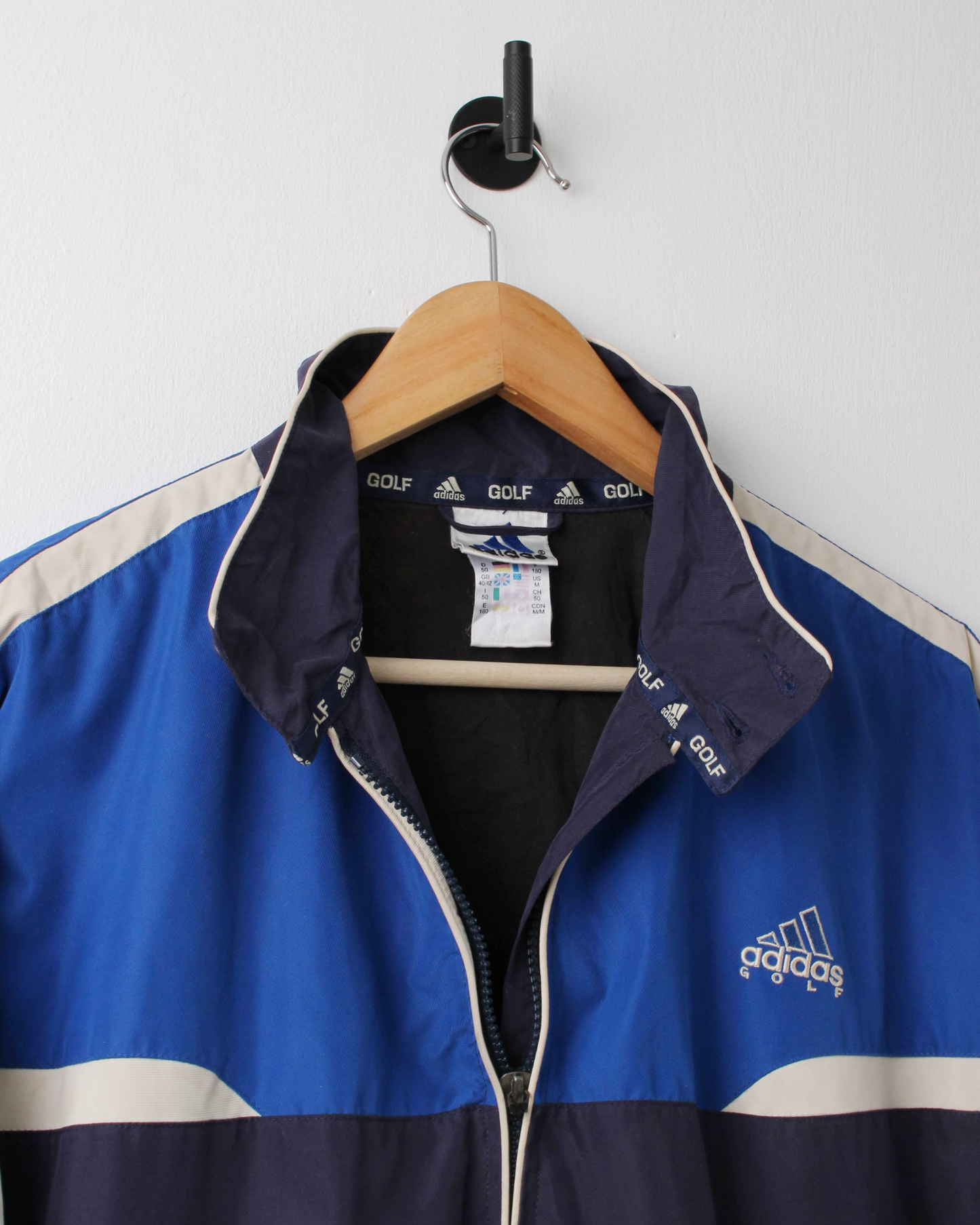 90s Adidas Blue Full Zip Heavyweight Jacket (M)