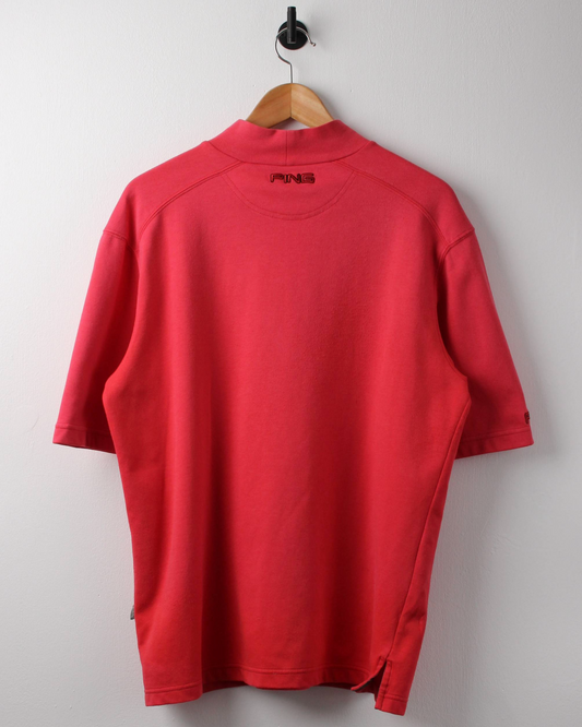 00s Ping Light Red Cotton Mock Neck (M)