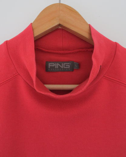 00s Ping Light Red Cotton Mock Neck (M)