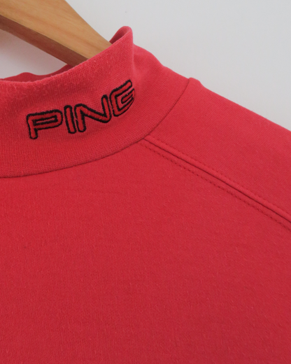 00s Ping Light Red Cotton Mock Neck (M)