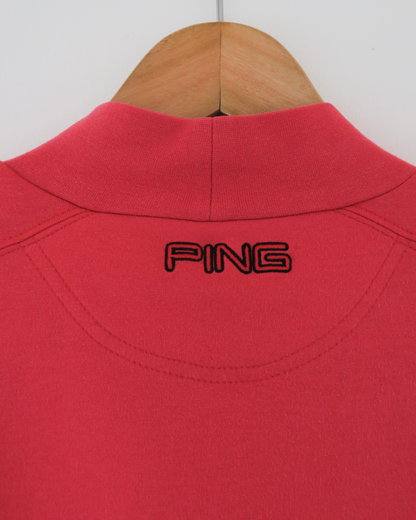 00s Ping Light Red Cotton Mock Neck (M)