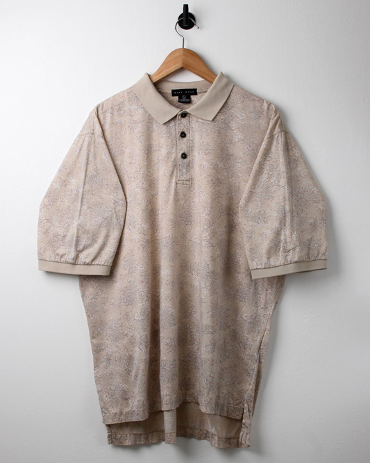 90s Nike Beige Abstract Polo (L)