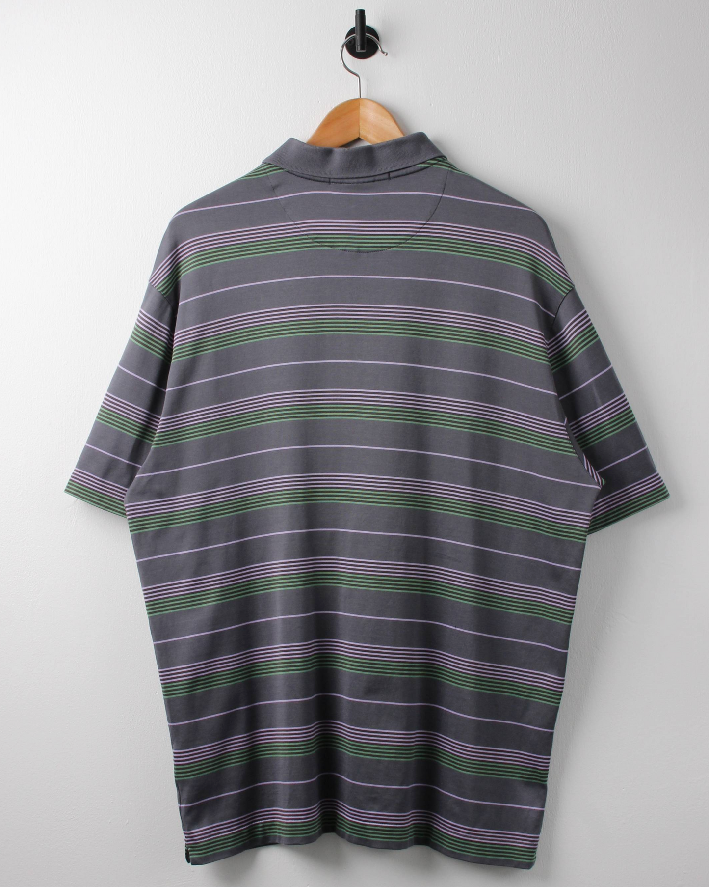 00s Nike Tiger Woods Grey Striped Polo (L)