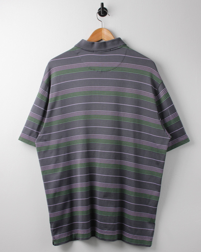 00s Nike Tiger Woods Grey Striped Polo (L)