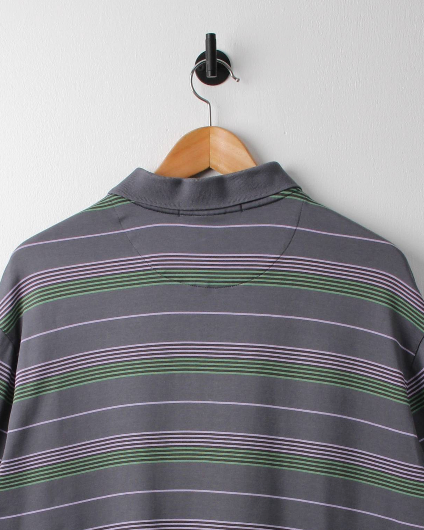 00s Nike Tiger Woods Grey Striped Polo (L)