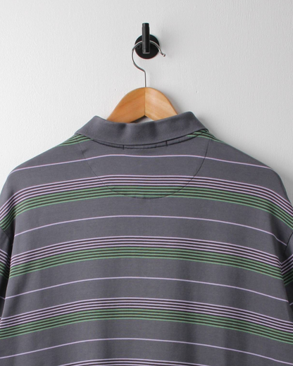 00s Nike Tiger Woods Grey Striped Polo (L)