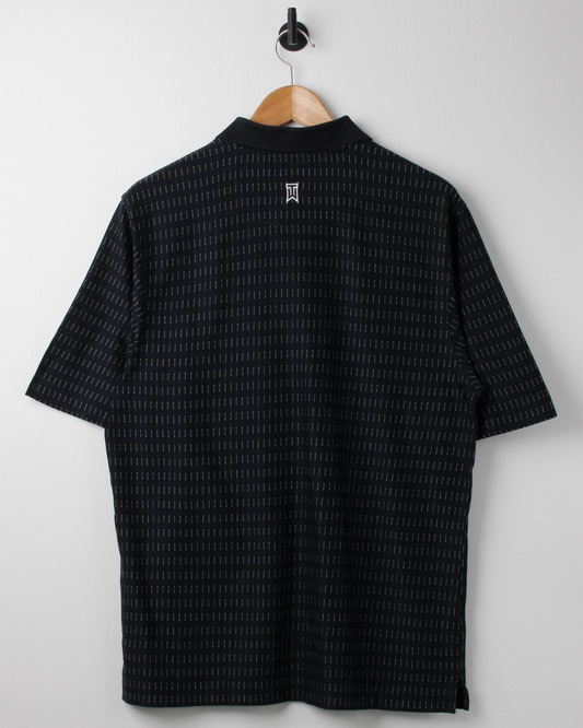 00s Nike Tiger Woods Black & White Patterned Polo (S)