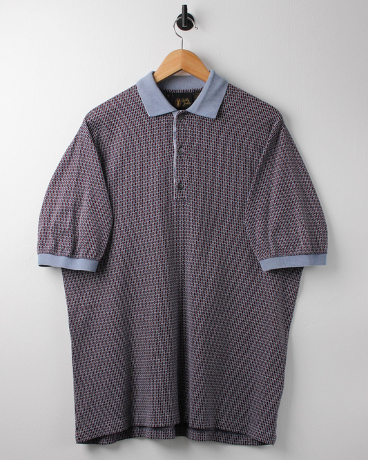 90s Bobby Jones Blue & Red Geometric Pattern Polo (M)