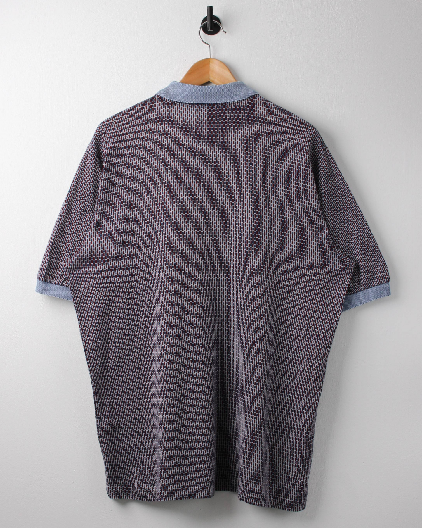 90s Bobby Jones Blue & Red Geometric Pattern Polo (M)