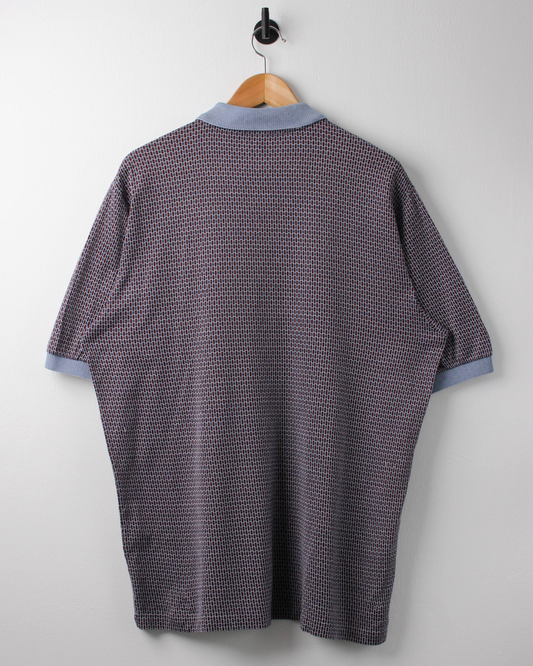 90s Bobby Jones Blue & Red Geometric Pattern Polo (M)