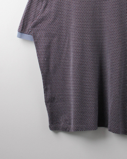 90s Bobby Jones Blue & Red Geometric Pattern Polo (M)