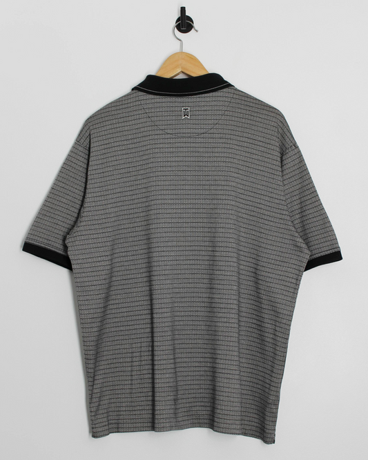 00s Nike Tiger Woods Grey/Black Abstract Polo-Shirt (L)