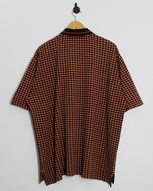 90s Hippo Plaid Polo-Shirt (XL)