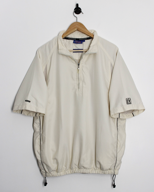 00s PGA Tour Cream Short Sleeve Windbreaker (L)