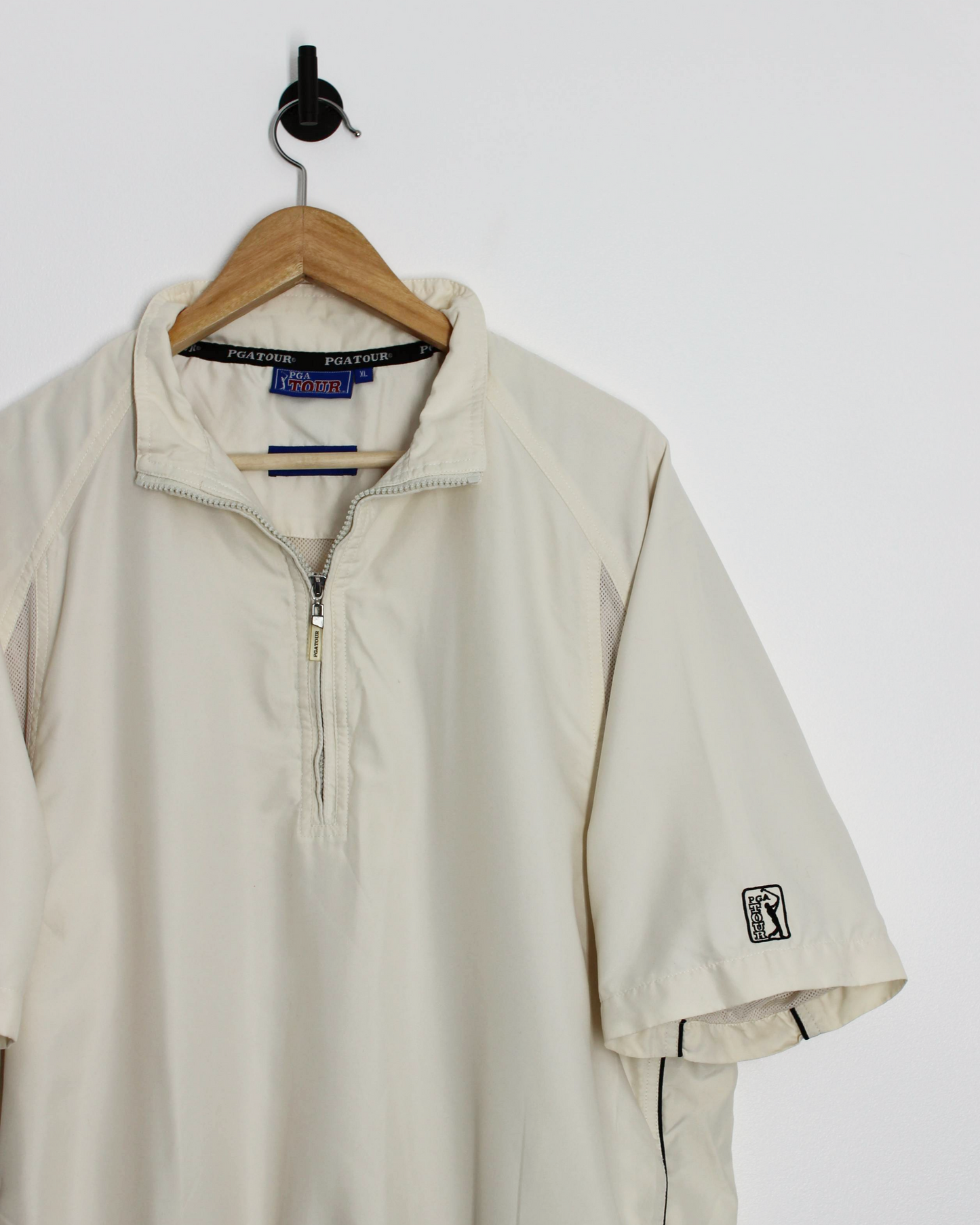 00s PGA Tour Cream Short Sleeve Windbreaker (L)