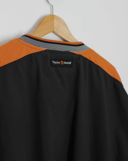 90s TaylorMade Black/Orange V-Neck Windbreaker (L)