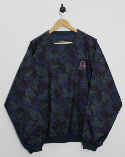 90s Forresters Springhouse Golf Club Abstract/Blue Reversible Windbreaker (L)