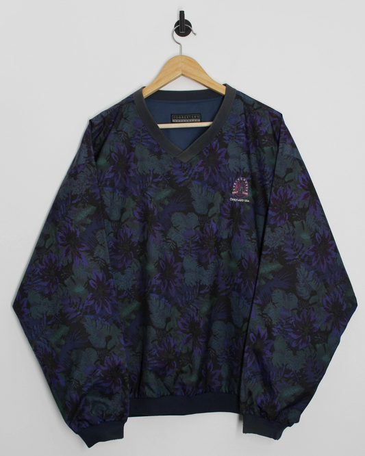 90s Forresters Springhouse Golf Club Abstract/Blue Reversible Windbreaker (L)