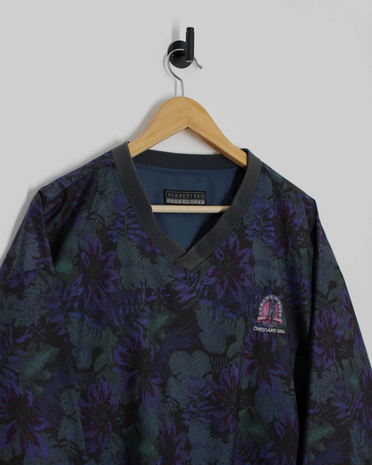 90s Forresters Springhouse Golf Club Abstract/Blue Reversible Windbreaker (L)