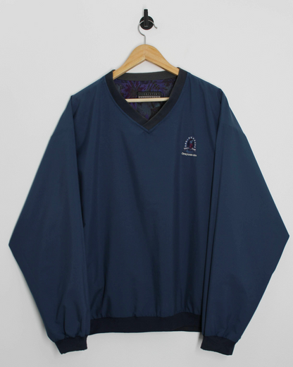 90s Forresters Springhouse Golf Club Abstract/Blue Reversible Windbreaker (L)
