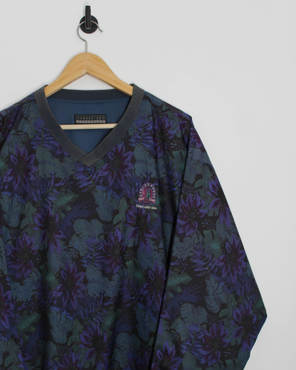 90s Forresters Springhouse Golf Club Abstract/Blue Reversible Windbreaker (L)