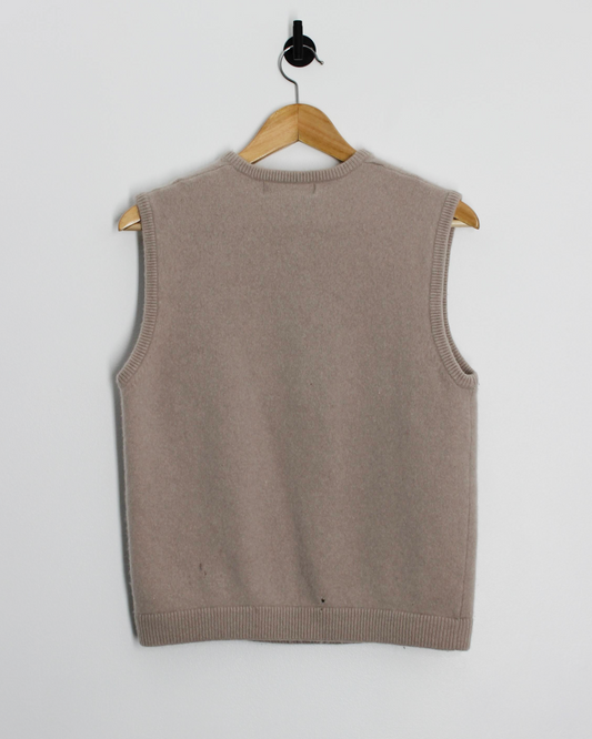 00s Nike Light Brown Wool Golf Vest (XS)