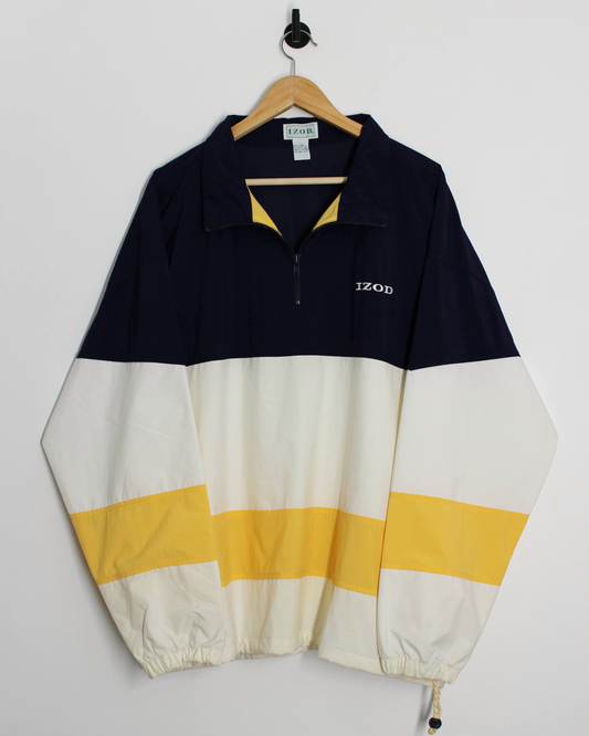 90s IZOD Colourblock Quarter Zip Windbreaker (XL)