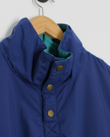 90s Mizuno Blue/Teal Buttoned Pullover Windbreaker (L)