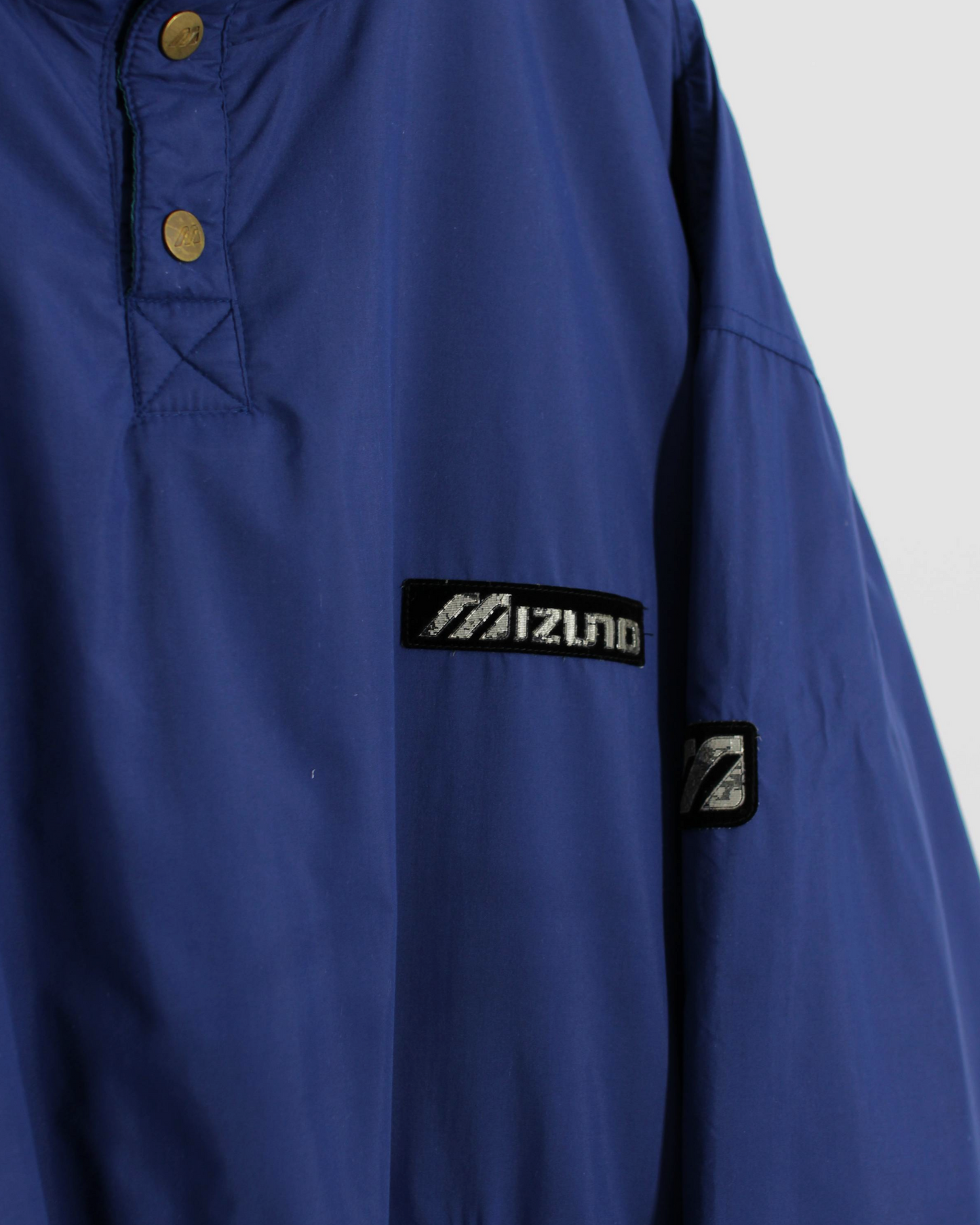 90s Mizuno Blue/Teal Buttoned Pullover Windbreaker (L)