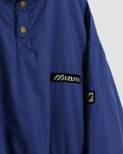 90s Mizuno Blue/Teal Buttoned Pullover Windbreaker (L)