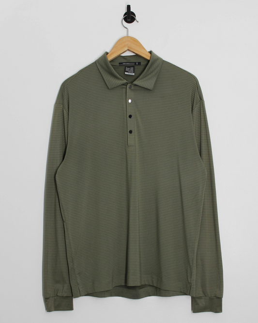 Nike Tiger Woods Dark Green Long Sleeve Polo-Shirt (M)