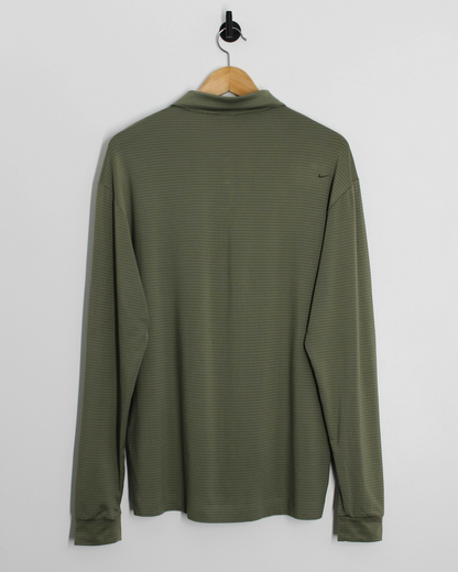 Nike Tiger Woods Dark Green Long Sleeve Polo-Shirt (M)