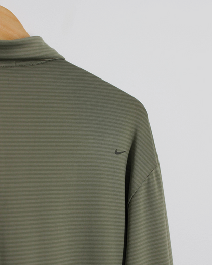 Nike Tiger Woods Dark Green Long Sleeve Polo-Shirt (M)