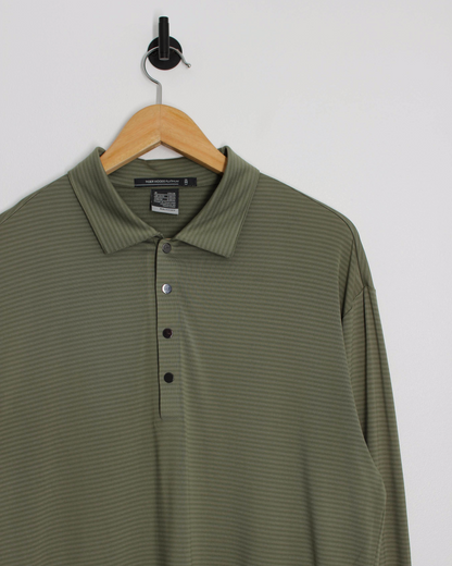 Nike Tiger Woods Dark Green Long Sleeve Polo-Shirt (M)