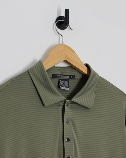 Nike Tiger Woods Dark Green Long Sleeve Polo-Shirt (M)