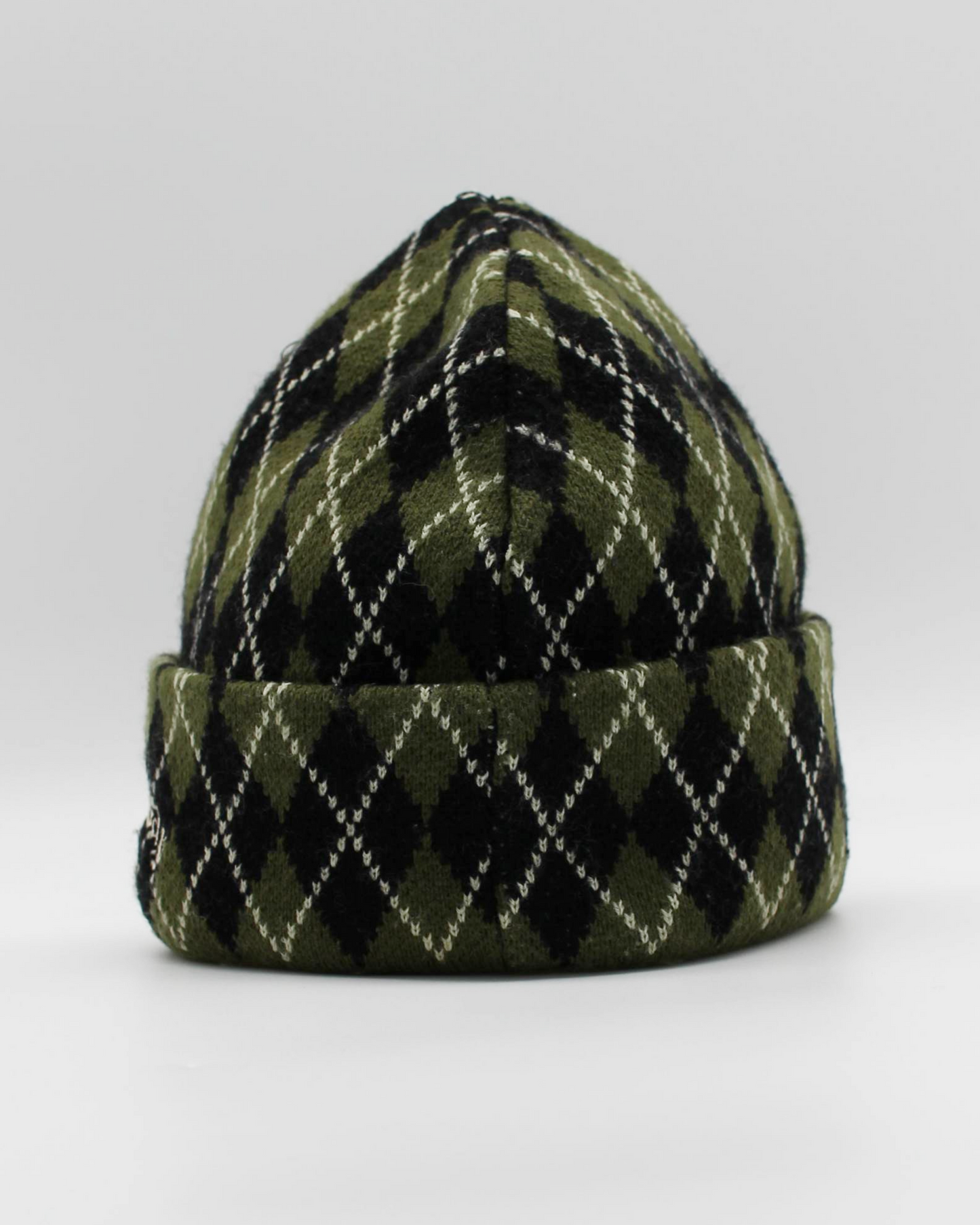 00s Callaway Golf Green Argyle Pattern Beanie Hat (S)
