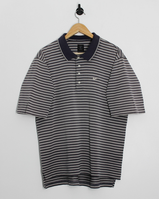 90s Nike Abstract Blue Polo-Shirt (M)