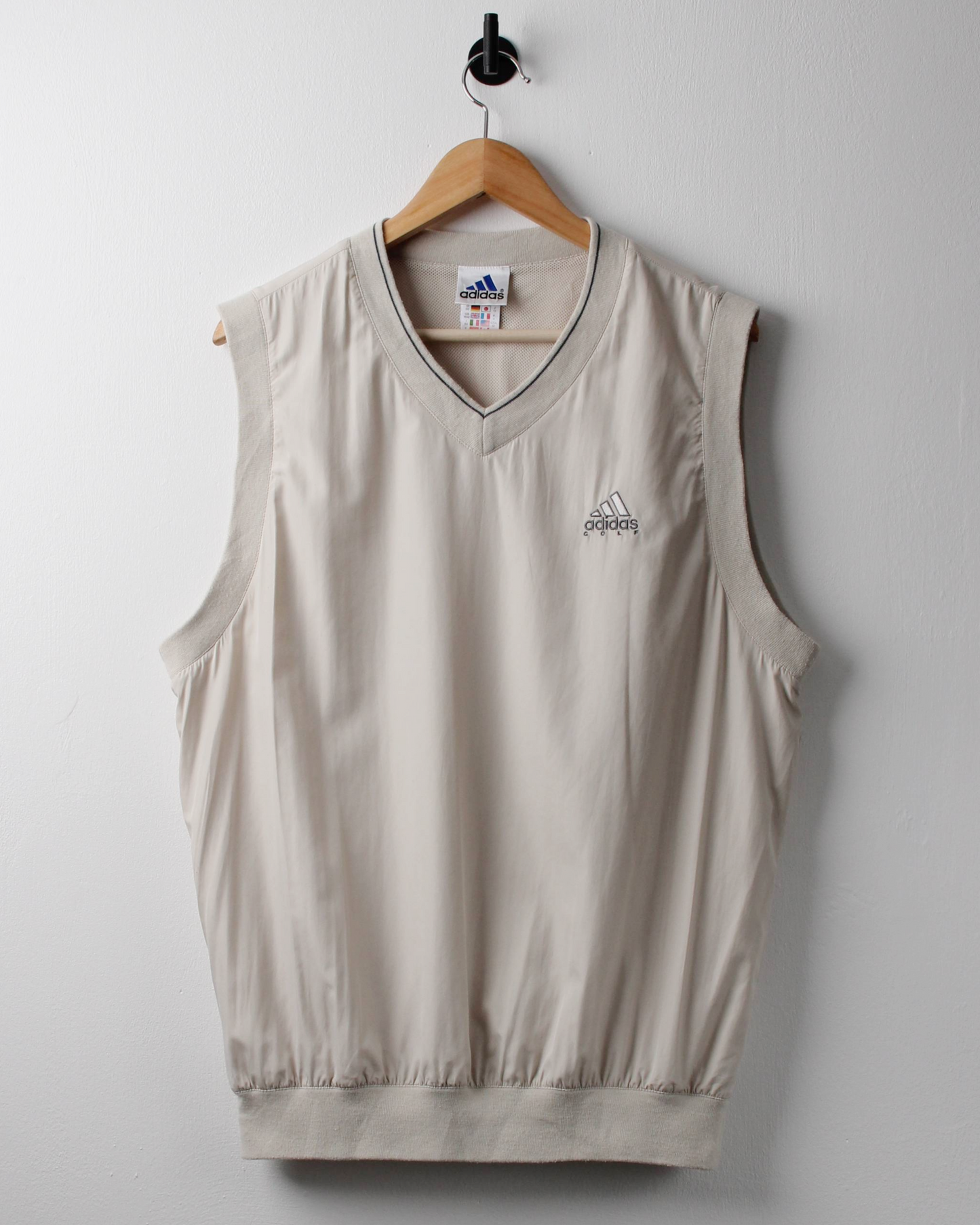 90s Adidas Golf Cream Windbreaker Golf Vest (S)