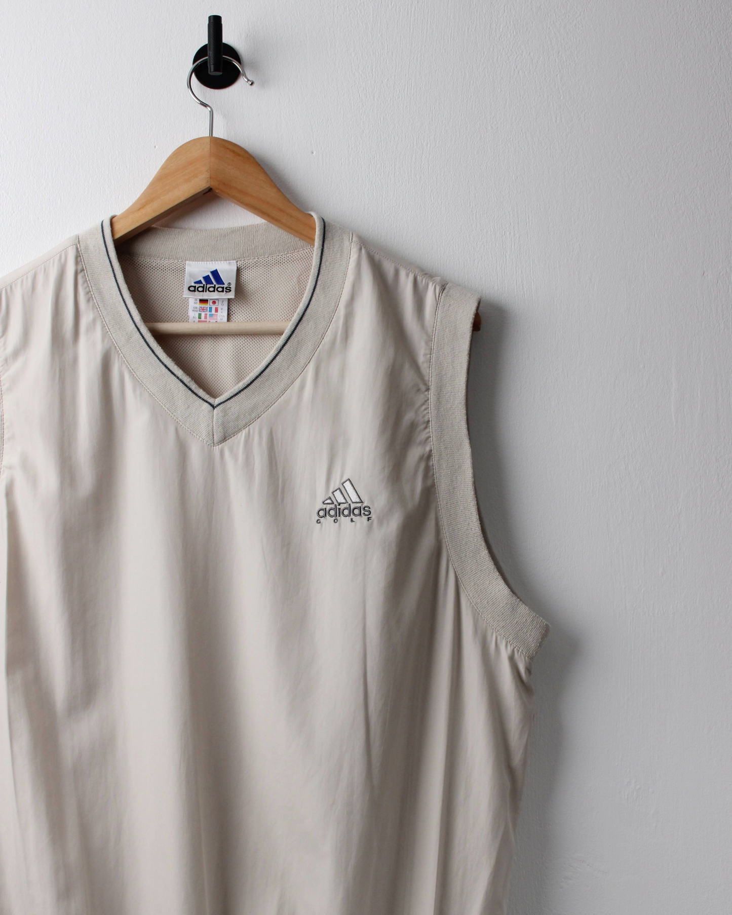 90s Adidas Golf Cream Windbreaker Golf Vest (S)