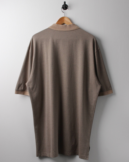 00s Oakley Beige Micro-Patterned Polo (XL)