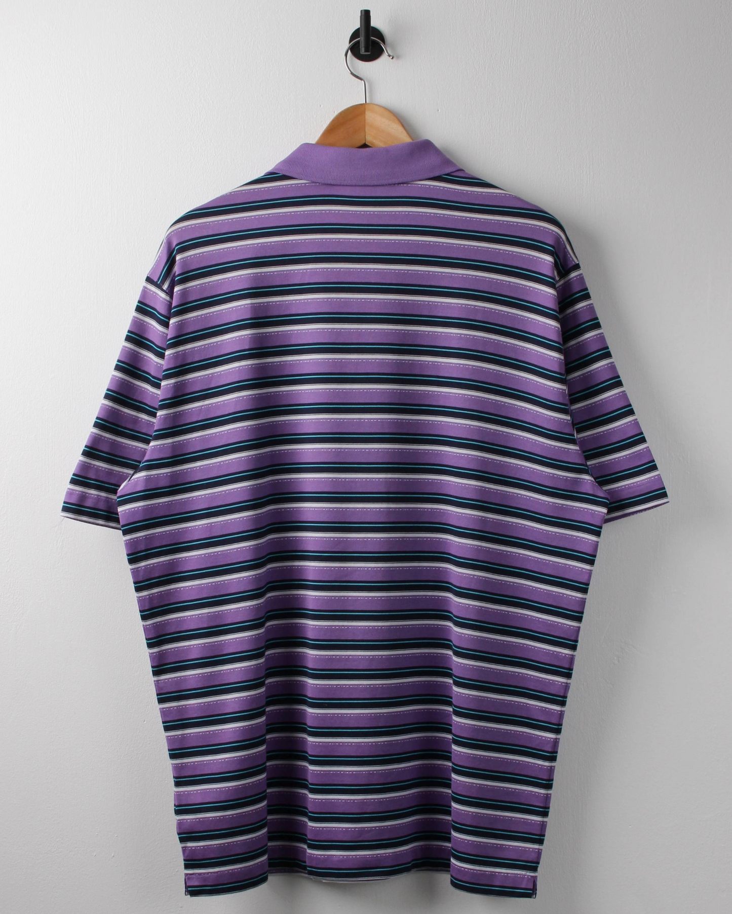 00s Nike Tiger Woods Purple & Navy Striped Polo (L)