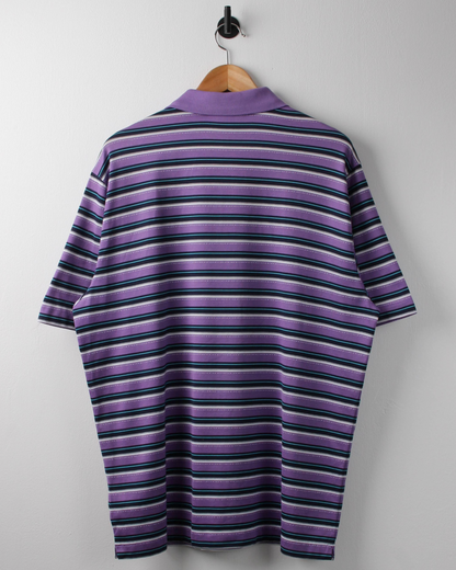 00s Nike Tiger Woods Purple & Navy Striped Polo (L)