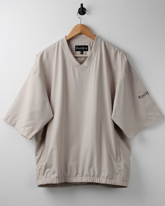 90s FootJoy Cream Lightweight Short Sleeved Windbreaker (M)